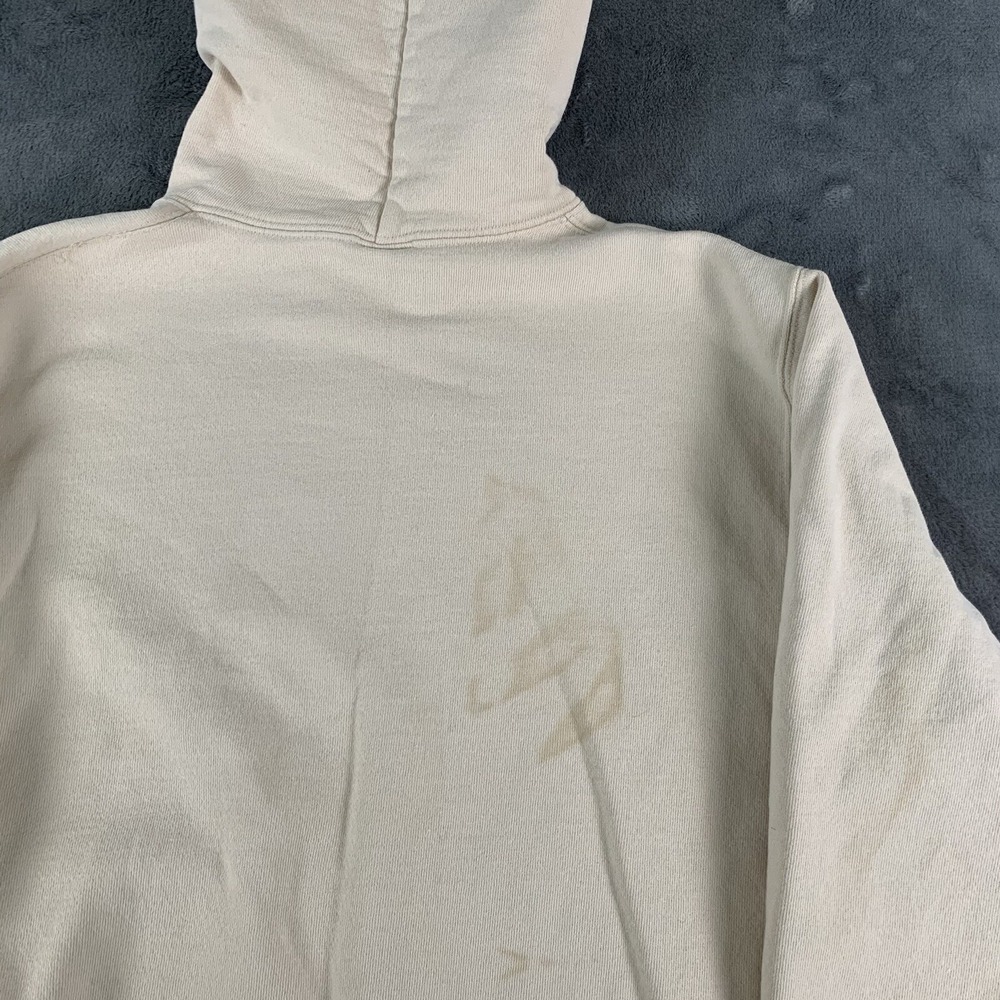 Vintage 90s Champion Hoodie Sweatshirt Pullover Beige M USA Spell Out Rare Color - Picture 10 of 10